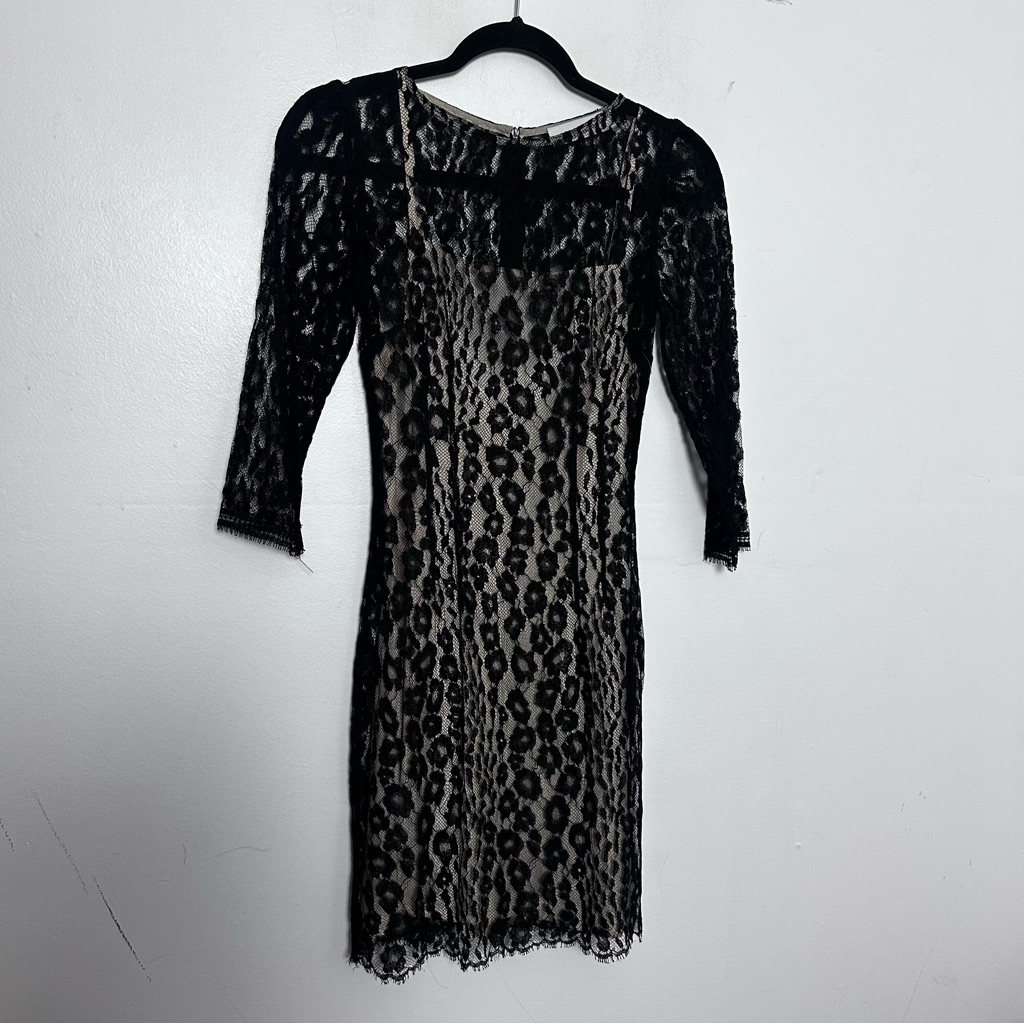 Lover Black Lace Sheath Dress Nude Lining Us 2 Aus 6 Made In Australia